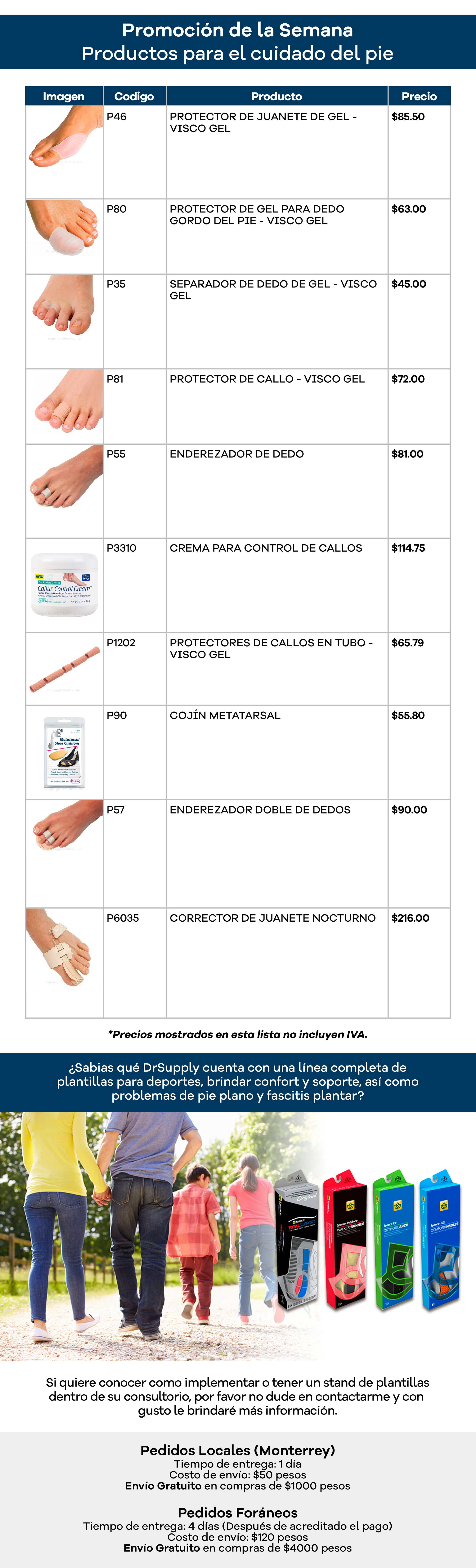 Promoción DrSupply Productos para el cuidado y salud del pie